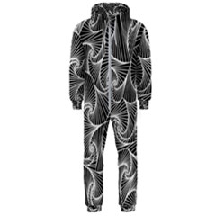 Fractal Sketch Dark Hooded Jumpsuit (men)  by jumpercat