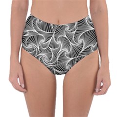 Fractal Sketch Dark Reversible High-waist Bikini Bottoms by jumpercat