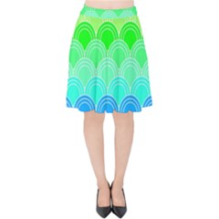 Art Deco Rain Bow Velvet High Waist Skirt by NouveauDesign