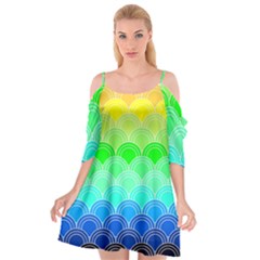 Art Deco Rain Bow Cutout Spaghetti Strap Chiffon Dress by NouveauDesign