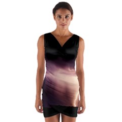 Storm Weather Lightning Bolt Wrap Front Bodycon Dress