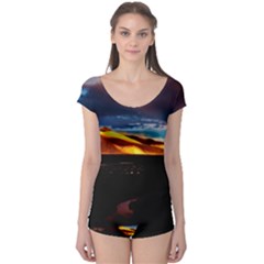 India Sunset Sky Clouds Mountains Boyleg Leotard 