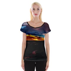 India Sunset Sky Clouds Mountains Cap Sleeve Tops