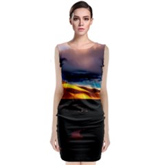 India Sunset Sky Clouds Mountains Classic Sleeveless Midi Dress