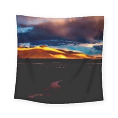 India Sunset Sky Clouds Mountains Square Tapestry (small) by BangZart