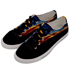 India Sunset Sky Clouds Mountains Men s Low Top Canvas Sneakers by BangZart