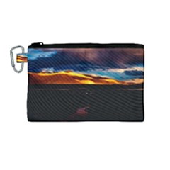 India Sunset Sky Clouds Mountains Canvas Cosmetic Bag (medium) by BangZart
