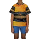 Bled Slovenia Sunrise Fog Mist Kids  Short Sleeve Swimwear View1