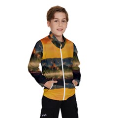 Bled Slovenia Sunrise Fog Mist Wind Breaker (kids)