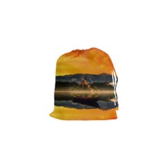 Bled Slovenia Sunrise Fog Mist Drawstring Pouches (xs)  by BangZart