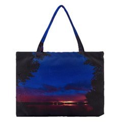 Canada Lake Night Evening Stars Medium Tote Bag by BangZart