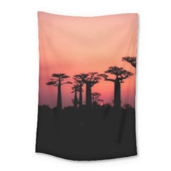 Baobabs Trees Silhouette Landscape Small Tapestry