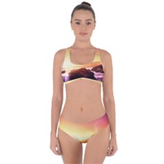 California Sea Ocean Pacific Criss Cross Bikini Set