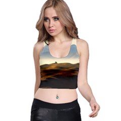 Landscape Mountains Nature Outdoors Racer Back Crop Top by BangZart