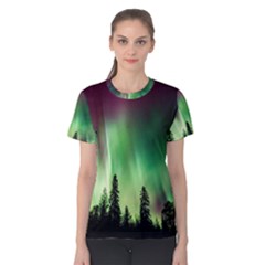 Aurora Borealis Northern Lights Women s Cotton Tee