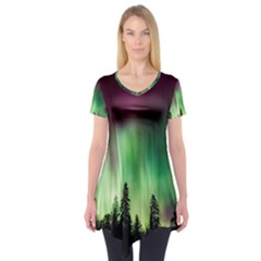 Aurora Borealis Northern Lights Short Sleeve Tunic 