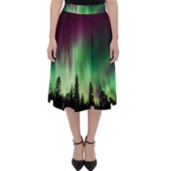 Aurora Borealis Northern Lights Folding Skater Skirt