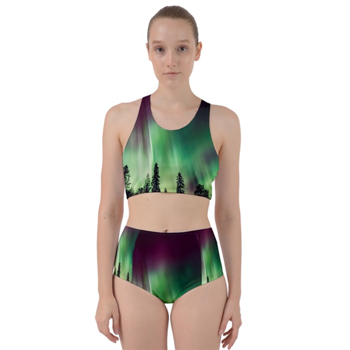 Aurora Borealis Northern Lights Racer Back Bikini Set