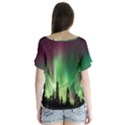 Aurora Borealis Northern Lights V-Neck Flutter Sleeve Top View2