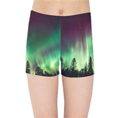 Aurora Borealis Northern Lights Kids Sports Shorts