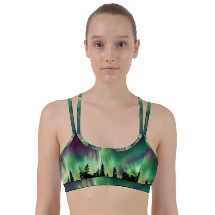 Aurora Borealis Northern Lights Line Them Up Sports Bra