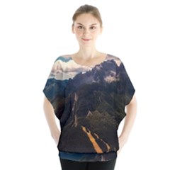 Italy Valley Canyon Mountains Sky Blouse