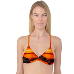 Alabama Sunset Dusk Boat Fishing Reversible Tri Bikini Top