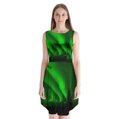 Aurora Borealis Northern Lights Sleeveless Chiffon Dress  