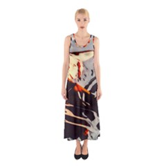 Iceland Landscape Mountains Snow Sleeveless Maxi Dress