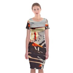 Iceland Landscape Mountains Snow Classic Short Sleeve Midi Dress