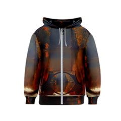 River Water Reflections Autumn Kids  Zipper Hoodie