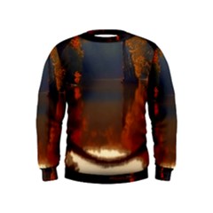 River Water Reflections Autumn Kids  Sweatshirt