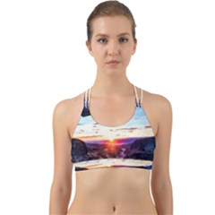 Iceland Landscape Mountains Stream Back Web Sports Bra by BangZart