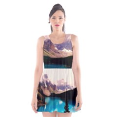 Austria Mountains Lake Water Scoop Neck Skater Dress