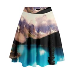 Austria Mountains Lake Water High Waist Skirt