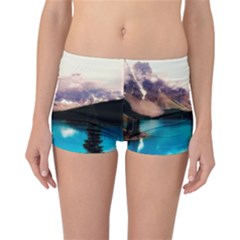 Austria Mountains Lake Water Reversible Boyleg Bikini Bottoms