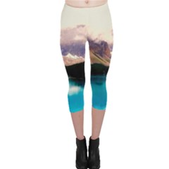 Austria Mountains Lake Water Capri Leggings  by BangZart