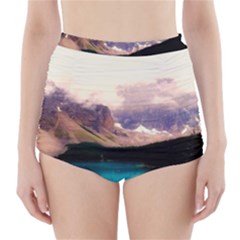 Austria Mountains Lake Water High-waisted Bikini Bottoms