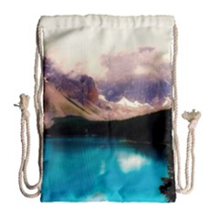 Austria Mountains Lake Water Drawstring Bag (large)