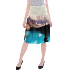 Austria Mountains Lake Water Midi Beach Skirt