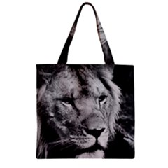 Africa Lion Male Closeup Macro Zipper Grocery Tote Bag