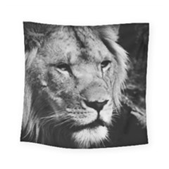 Africa Lion Male Closeup Macro Square Tapestry (small)