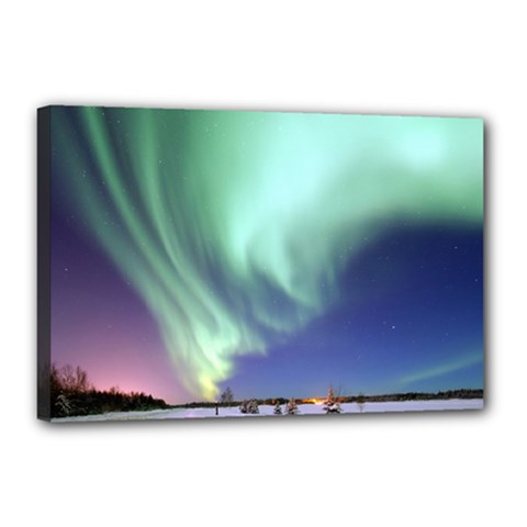 Aurora Borealis Alaska Space Canvas 18  X 12  by BangZart