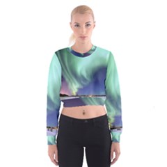 Aurora Borealis Alaska Space Cropped Sweatshirt