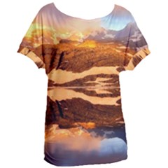 France Snow Winter Sunrise Fog Women s Oversized Tee by BangZart