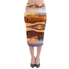 France Snow Winter Sunrise Fog Midi Pencil Skirt