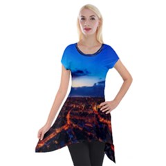 The Hague Netherlands City Urban Short Sleeve Side Drop Tunic by BangZart