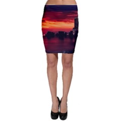 New York City Urban Skyline Harbor Bodycon Skirt