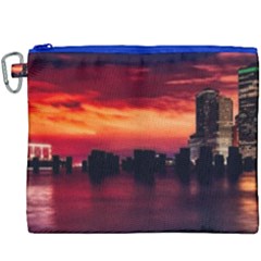 New York City Urban Skyline Harbor Canvas Cosmetic Bag (xxxl)