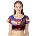 South Africa Sea Ocean Hdr Sky Short Sleeve Crop Top View1